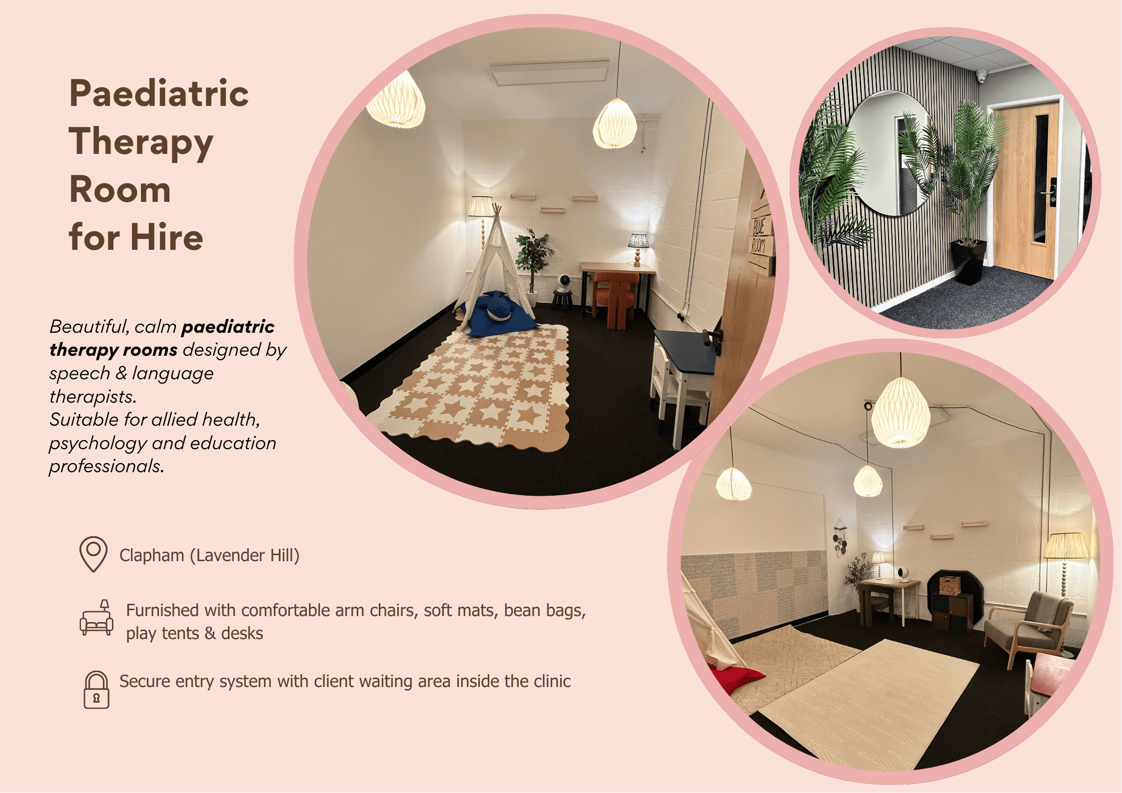 Beautiful Paediatric Therapy Space for allied health and psychology professionals