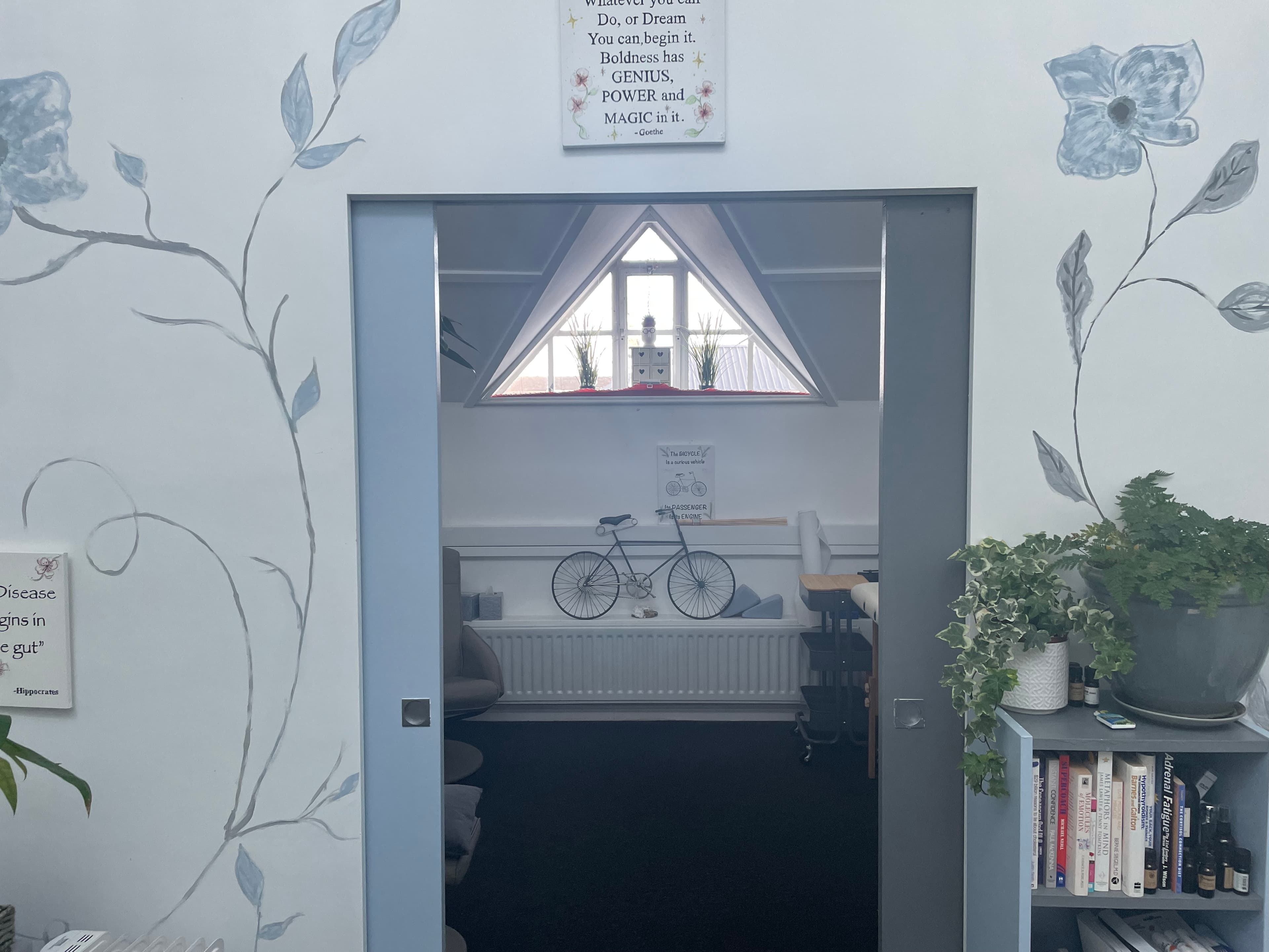 Wellness space for talk and alternative therapies